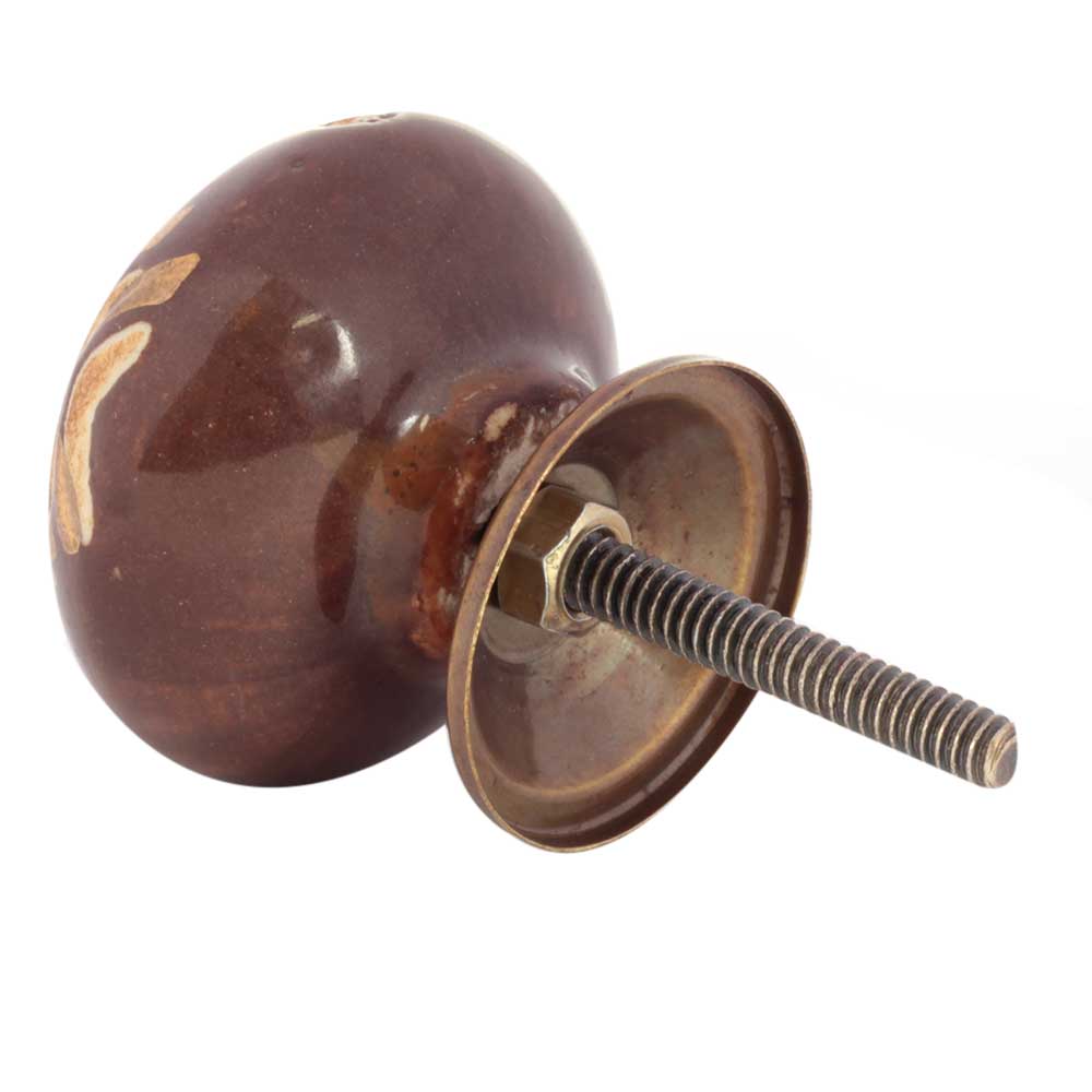 Cherry Wave Etched Ceramic Knobs